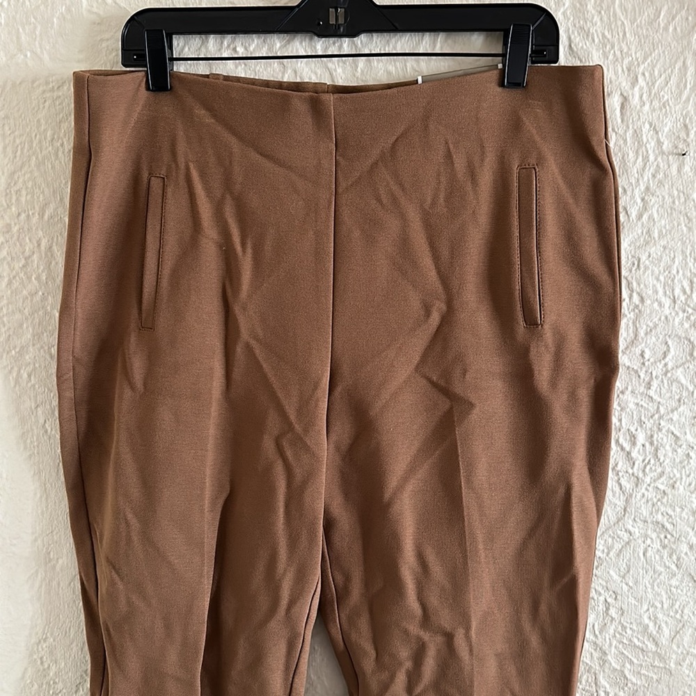 Chico’s Juliet Ankle Pant Ultimate Fit Brevity Brown Tan Ponte Knit Pants 2 NWT - Picture 6 of 16